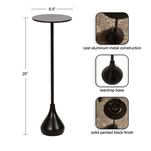 Modern Pedestal Drink <b>Table</b> Contemporary design Versatile furniture <b>Tall</b> Black Aluminum Side <b>Tables</b> - Product Image 2