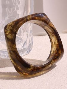 H a CRAFT Women's Classic <b>Resin</b> Bangles & Bracelets Handmade Party Jewelry with Carved Floral Design and Lovers Shape - Product Image 2