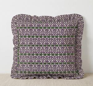 Funda de cojín bohemia hecha a mano con volantes de algodón, estampado floral indio, fundas de almohada de lujo estilo boho con volantes. - Product Image 4