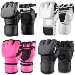 Guantes de MMA al por mayor, paquete a granel, guantes de boxeo profesionales de palma abierta para entrenamiento de artes marciales, de cuero PU con muñequera ajustable - Product Image 1