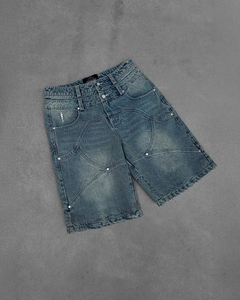 Pantalones Cortos de Mezclilla para Hombre, Estilo Urbano de Verano, Cintura Alta, Rectos, Holgados, Desgastados, Lavados, Vintage, con Doble Cintura, Personalizados - Product Image 2
