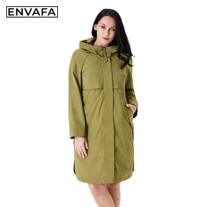 Veste coupe-vent, nouvelle mode printemps, imperméable, sur mesure, longue veste à capuche pour femmes, imperméable grande taille, trench-coat vert pour femmes - Product Image 6