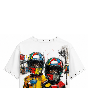 Camiseta Oversize Gráfica Vintage Personalizada de Algodón Pesado con Estampado Personalizado y Pedrería 100% Algodón para Uso Cómodo Unisex - Product Image 3