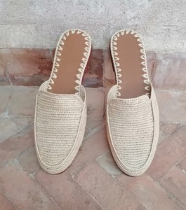Sandales en raphia naturel, chaussures en raphia pour femmes, mules en raphia faites à la main, sandales d'été, cadeau pour elle, raphia marocain - Product Image 1