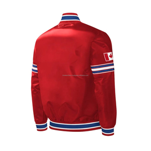 Blouson Bomber en Soie Rouge Personnalisé pour Équipes de Baseball – Réversible, Imperméable, Respirant, Léger, Style Universitaire – Vente en Gros - Product Image 2