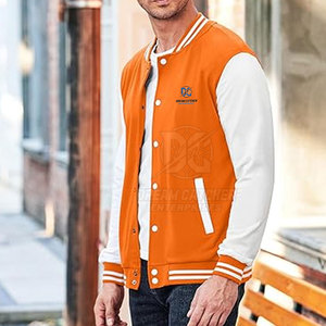Blouson universitaire homme personnalisé avec logo, col montant, emplacement frontal pour lettres, nouvelle collection hiver 2026, en coton et laine de haute qualité - Product Image 3