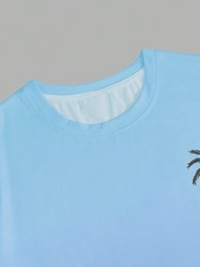 Conjunto de Camiseta y Pantalones Cortos para Hombre, Estilo Vintage, Lavado, de Dos Piezas, a la Moda, Casual, para Verano - Product Image 6