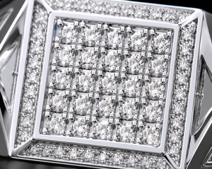 <b>Men</b> Diamond <b>Ring</b> Princess Cut Square Cluster Luxury Statement Jewelry Everyday Wear OEM ODM Fine Jewelry Manufacturer - Product Image 5