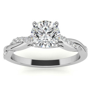 แหวนเพชรทรงกลมเพาะเลี้ยงในห้องปฏิบัติการ ทอง 18k แหวนเพชรเม็ดเดี่ยวทรงกลมเจียระไนแบบเหลี่ยมเพชรพลอย แหวนหมั้นแบบเกลียวสำหรับผู้หญิงและเด็กผู้หญิง - Product Image 2