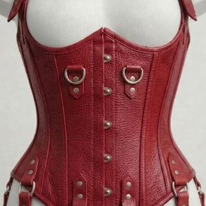 Corset gothique en cuir pour femme avec dentelle, collection de corsets sexy et écologiques - Product Image 5