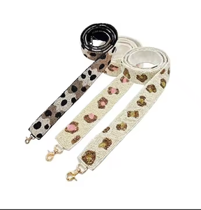 Hand Embroidery <b>Seed</b> Beads Strap Belt with Cotton Foundation Customized Sports Style for Women - Product Image 4