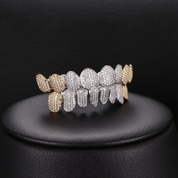 Meilleures ventes : Ensemble de grillz de luxe JEWERA avec diamants VVS certifiés IGI, finition argent poli, unisexe pour un look élégant