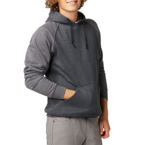 Custom Wholesale Two Tone <b>Raglan</b> Men's Hoodie Pullover Grey Sweatshirt Fleece Cotton Polyester Casual Streetwear Hooded <b>Top</b> - Product Image 2