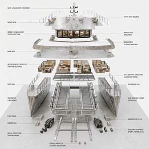 Catamarán de aluminio UBI 22100Y de 22 m para transporte de pasajeros |   Barco Comercial para 100 Pasajeros |   Defensas de lujo personalizadas para bote Bimini - Product Image 5