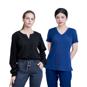 Tenues médicales florales VN FACTORY pour femmes, ensembles de blouses d'infirmière à jambes larges, uniformes pour soignants, vêtements d'hôpital unisexes de qualité supérieure, faible MOQ - Product Image 1