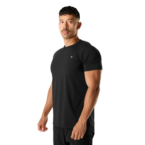 Chemise à manches courtes noire pour homme, confortable, en coton de qualité supérieure, vêtements décontractés, chemise de sport, tendance, vente en gros, vêtements de sport actifs - Product Image 3