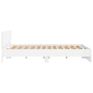 Cadre de lit en bois d'ingénierie blanc avec tête de lit, taille 75,98 x 79,92 pouces - Product Image 6