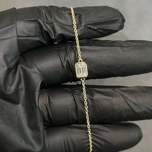 Bracelet unisexe en or massif 18 carats avec diamant cultivé en laboratoire, taille émeraude, 0,33 carat, clarté VVS2, certifié IGI, tendance et simplicité - Product Image 5