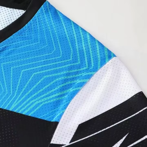Ensemble d'uniformes de football personnalisés pour hommes, bleu, rose, noir, impression par sublimation, jersey respirant en polyester, shorts, tenue d'équipe pour adultes - Product Image 2