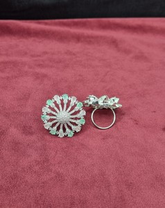 Anillos de Dedo Ajustables con Diseño de Flor y Diamantes Americanos, Chapados en Plata, para Mujer, Proveedor de Anillos para Fiestas y Eventos - Product Image 5