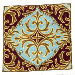 Elegant Kashmiri Aari Embroidery <b>Throw</b> Pillow <b>Cover</b> 16x16 Cotton Wool Thread Cushion Case Sustainable Bohemian Living Room Decor - Product Image 1