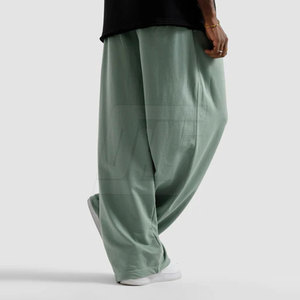 Pantalon ample tendance pour homme, coupe large et décontractée, taille ajustable avec cordon de serrage, tissu tissé lisse, style streetwear décontracté - Product Image 6