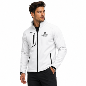 Custom <b>Men</b> <b>White</b> Softshell <b>Jacket</b> Waterproof Windproof Outdoor Work <b>Jacket</b> OEM ODM Corporate Uniform Fleece <b>Jacket</b> Manufacturer - Product Image 1