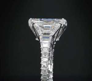 Gorgeous 3Ct Emerald Cut White Moissanite Sparkly Full Eternity Ring Original 925 Sterling Silver Wedding Bridle Proposal Gift - Product Image 2