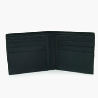 Dompet Kulit Hitam Lipat Dua Kecil Vintage untuk Pria, Dompet Tipis dengan Slot Kartu, Dompet Pendek