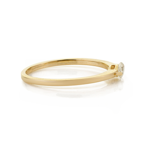 Factory Custom Design Marquise Cut Diamond K14 Real Yellow Gold <b>Stacking</b> Tiny Engagement <b>Ring</b> Proposal Jewelry Gift For Her - Product Image 5