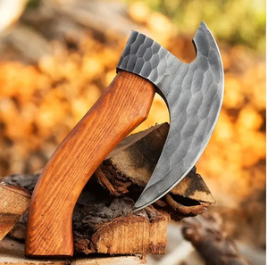 Couteau à pizza en acier au carbone forgé à la main, manche en bois, lame forgée à la main sur mesure LEGACY BLADES LB-PC-09, antidérapant, durable - Product Image 4