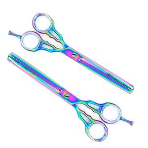 Ciseaux de coiffure professionnels réutilisables en acier inoxydable légers avec anneau en cristal, manche moyen - Product Image 4
