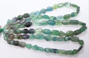 ลูกปัดฟลูออไรต์หลายสีทรงหยดน้ำขนาด 14-15 มม. ลูกปัดพลอยฟลูออไรต์หลายสีทรงหยดน้ำขนาด 16 นิ้ว ฟลูออไรต์ขัดเงา - Product Image 4