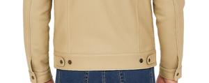 Chaqueta de Cuero Sintético Beige, Cuello Camisero, Cierre de Botones, Corte Regular - Product Image 4