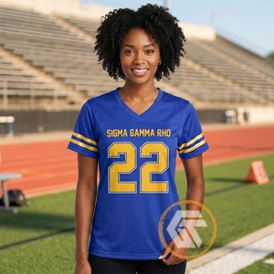 เสื้อยืดผู้หญิง GREEK TREASURES Sigma Gamma Rho สำหรับชมรมนักศึกษา ลำลอง ใส่สบายช่วงฤดูร้อน คอวี แขนครึ่งตัว ระบายอากาศได้ดี เป็นมิตรกับสิ่งแวดล้อม ป้องกันรอยยับ - Product Image 4