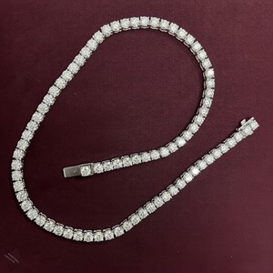 Collier Tennis 6 MM en Diamant de Laboratoire et Moissanite Taillée, Bijou de Luxe pour Homme, Cadeau Chic pour Mariage et Fête, Plaqué Or Blanc - Product Image 5