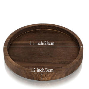 Bandeja de madera de mango redonda sostenible, bandeja rústica ecológica para mesa de centro, comedor, cocina, granja y Decoración Para sala de estar - Product Image 4