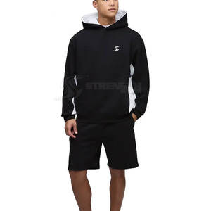 Men Breathable <b>Hoodie</b> And Shorts Set Summer Sportswear For Jogging And Walking - Product Image 6