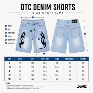 Shorts en jean pour homme avec impression graphique personnalisée, style streetwear Y2K, bleu clair, baggy, jorts, hip hop, tribal, coupe ample, longueur genou - Product Image 6