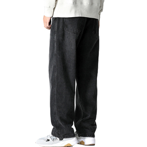 Jeans de Mezclilla de Algodón para Hombre, Corte Recto, Ajuste Holgado, Cintura Media, Color Sólido, Estilo Casual para Otoño - Product Image 2