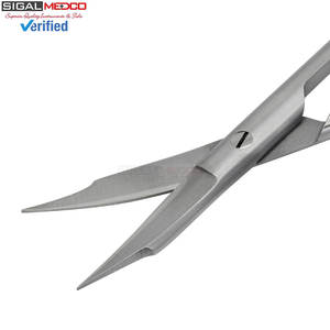 Tijeras Manuales T/C Goldman Fox de 5 Pulgadas, Curvas, de Acero Inoxidable, Super Corte, Hojas Extra Finas y Afiladas, para Tejido Gumoso, Cirugía de Precisión - Product Image 3