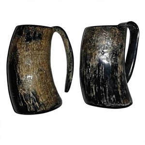 Mug en corne de viking transparent, écologique, léger, avec couvercle en bambou, résistant au lave-vaisselle, incroyablement avantageux pour les aventuriers - B.S INTERNATIONAL - Product Image 6