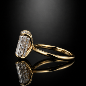 แหวนเพชรเม็ดเดี่ยวสังเคราะห์ทรงวินเทจ 14K ทองคำแท้ ได้รับการรับรองจาก IGI แบบ CVD/HPHT  สามารถปรับแต่งได้ - Product Image 4