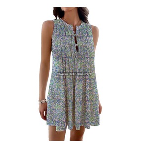 Bohemian Hippie Style Printed <b>Vintage</b> Cotton <b>Dress</b> <b>For</b> <b>Women</b> Strap <b>Dress</b> Ethnic Stylish Multi-Color Summer Wear <b>Vintage</b> Cotton - Product Image 5