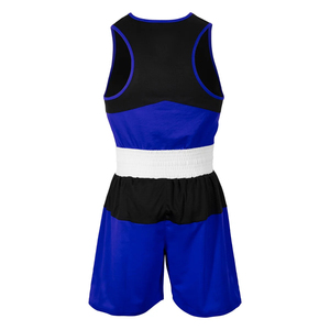 Conjunto de Equipo de Boxeo Ligero de Alta Calidad para Equipos Adultos, Color Negro y Azul, Tela Transpirable de Poliéster, Uniforme Deportivo de Boxeo - Product Image 2