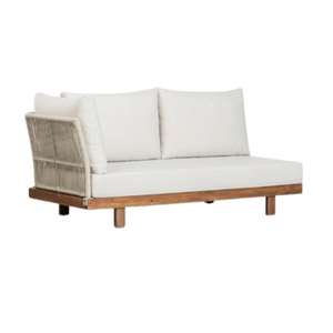 Modern Rattan Outdoor <b>Sofa</b> Set with White Cushions Coastal Style Living Room Furniture Durable <b>Wooden</b> <b>Frame</b> - Product Image 3