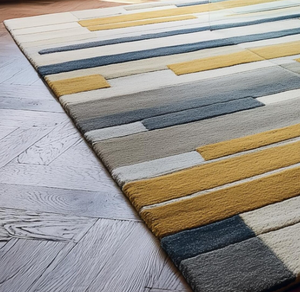 Tapis moderne personnalisable en laine/soie, noué à la main, antidérapant, adapté aux animaux domestiques, abstrait, pour exercices, prière, salon, bar, différentes tailles - Product Image 1