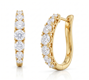 <b>Hoops</b> earrings Diamond Earrings Gold And <b>Silver</b> Earrings Lab Grown Diamond Earrings Fine Jewelry for Women - Product Image 2