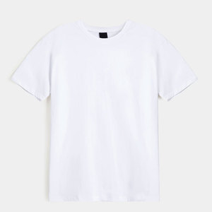 T-shirt blanc à manches courtes pour homme, coupe classique, col rond, décontracté, en jersey de coton, couleur unie - Product Image 4