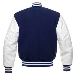 แจ็คเก็ตเบสบอลวิทยาลัยสำหรับผู้ชายรุ่นใหม่ล่าสุด แจ็คเก็ตวาร์ซิตี้ฤดูใบไม้ร่วง คุณภาพสูง ผ้าฝ้ายฟลีซ 100%  แบบสั่งทำพิเศษ  ตกแต่งด้วยตัวอักษร  คอปกตั้ง - Product Image 2